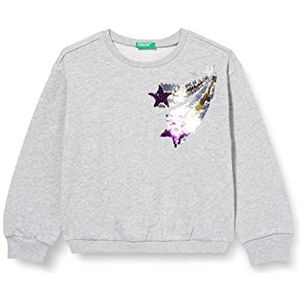 United Colors of Benetton Sweatshirt met lange mouwen voor meisjes met ronde hals, Grijs Melange 501, 120 cm