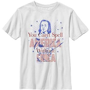 Stranger Things Uniseks Kids America Erica T-shirt met korte mouwen, wit, L, wit, One size