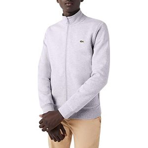 Lacoste Heren sweatshirt met ritssluiting, normale pasvorm, Zilver China, XXS