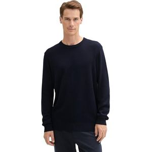 TOM TAILOR Basic gebreide trui met wol voor heren, 10668 - Sky Captain Blue, 3XL