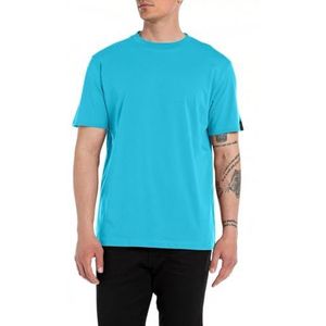 Replay T-shirt voor heren, korte mouwen, regular fit, 957 Turquoise, XL