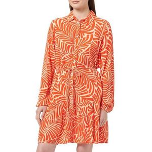 ONLCHIARA L/S Shirt Dress PTM, Pureed Pumpkin/Aop: bali Palm, S