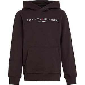 Tommy Hilfiger Essential Hoodie voor kinderen, uniseks, Zwart, 7 años