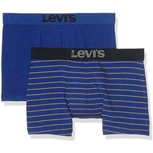 Levi's Heren Levis 200sf Vintage Stripe 0312 Boxer Brief 2p Retro Shorts, blauw (Mazarine Blue 458), S