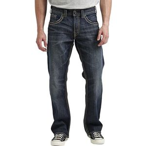 Silver Jeans Co. Gordie Relaxed Fit Straight Leg Jeans voor heren, 33W / 34L