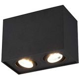 Trio Leuchten Plafondlamp Biscuit 613000232, metaal mat zwart, excl. 2x GU10