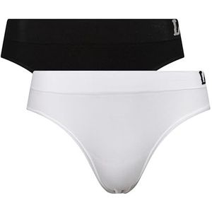 Lee Naadloze slip voor dames in zwart/wit |Zacht, rekbaar en comfortabel ondergoed met vochtafvoerende technologie, Zwart/Wit, S