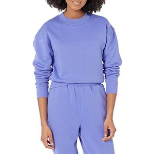 Amazon Essentials Dames bijgesneden drop-shoulder sweatshirt (verkrijgbaar in grote maten), paarsblauw, L