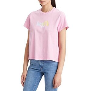 Levi's Dames Tees T-Shirt, Graphic Classic Tee Cali Gradient Fill Prism Pink, XS