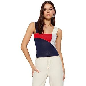 Trendyol Dames Slim Fit Basic Vierkante Kraag Knitwear Blouse Shirt, Rood, L
