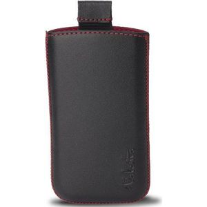 Valenta Pocket Black Red 17 Leather Case voor Smartphone/HTC Sensation/LG Optimus Speed 2x P990 / Samsung Galaxy S II zwart/rood