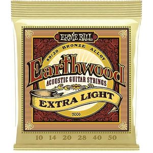 Ernie Ball Earthwood Extra Light 80/20 Bronze Acoustic Guitar Strings - 10-50 Gauge