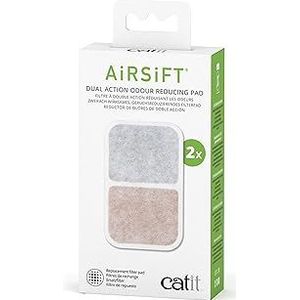 Catit AiRSiFT Dual Action Pad, geurpad kattentoiletten, verpakking van 2 stuks