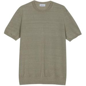 Diana Studio - Scheermen T-shirt van jersey, heren, 100% linnen, korte mouwen, casual fit, Beige, XL