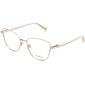 Furla Eyeglass Frame VFU727 Shiny Copper Gold met gekleurde onderdelen 54/17/135 damesbril, Glanzend koper, goud, met gekleurde delen, 54/17/135