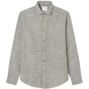 SPRINGFIELD Rustic Solid Roll-up overhemd voor heren, kaki, maat M, S