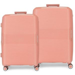 Movom Inari Kofferset, roze, 68/78 cm, stijf, 8 kg, TSA-sluiting, polypropyleen, 8 kg, 189 l, uittrekbaar, Roze, Eén maat, kofferset