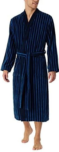 Schiesser Herren Bademantel Soft Velour 125 cm Länge - Bio Baumwolle