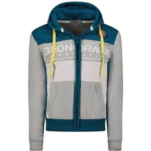 Geographical Norway Gweny Heren Hoodie kangoeroezak - Sweatshirt Logo Pullover Hood Hoody Warm Lange Mouwen - Heren Lente Zomer Herfst Winter (Blauw S), Blauw, S