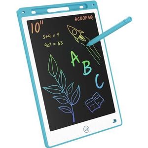 ACROPAQ LCD Teken Tablet - Stimuleer Creativiteit met onze 10-Inch Blauwe LCD Teken Tablet - Draagbaar Elektronisch Tekenbord met Kleurenscherm en Stylus - Het Perfecte Geschenk voor Kinderen