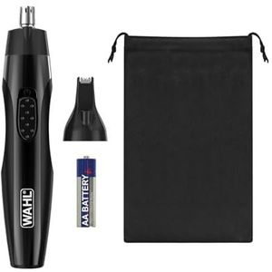 WAHL 2 in 1 Detail Trimmer, oor-, neus- & precisietrimmer voor gezichtshaar, op batterijen, wasbare koppen, comfortgreep, reisetui, duurzame wasbare koppen