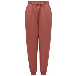 Only Play dames joggingbroek ONPLOUNGE hoge taille normale snit broek, Mineraalrood., M