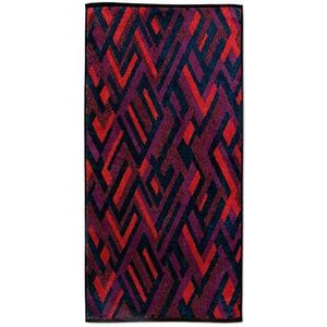 möve Modernism handdoek Rhomben allover 80 x 150 cm van 100% katoen, rood