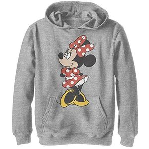 Disney Characters Traditional Minnie Boy's Hooded Pullover Fleece, Athletic Heather, Small, Athletic Heather, S