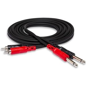 Hosa CPR-204, standaard audiokabel, Dual 1/4 inch TS naar Dual RCA, 4 m lengte