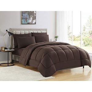Sweet Home Collection Luxe Pluche Loft Microfiber vult Dekbed Invoegen Bruin, Koningin