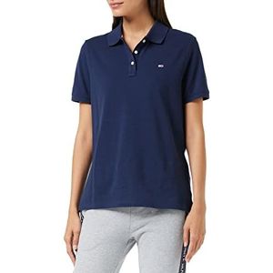 Tommy Jeans Dames Tjw Slim Polo Shirt, Twilight Navy, L