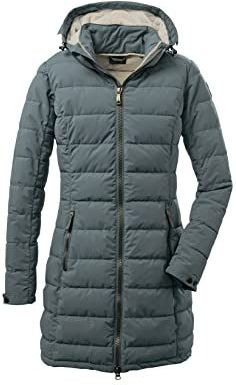 killtec Dames functionele parka/gewatteerde parka met afritsbare capuchon - GW 13 WMN QLTD PRK, aquaverde, 40, 37503-001