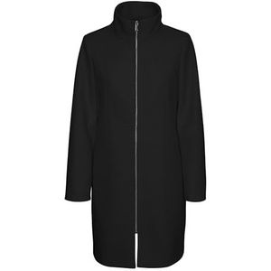 Bestseller A/S Dames VMPOPZIPPER Coat BOOS jas, zwart, XS, zwart, XS