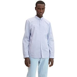 TOM TAILOR Denim Uomini Shirt met strepen 1032371, 30222 - Light Blue White Small Stripe, XS