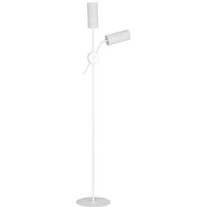 Homemania HOMAX_4737 vloerlamp Spigaper voor binnenruimtes, vloer, metaalwit, 47 x 30 x 171 cm