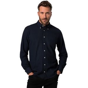 JP 1880, Heren, grote maten, hemd, BD, MF, tweekleurig, flanel, 1/1, blauw, 4XL