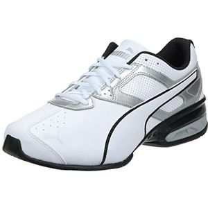PUMA Heren Tazon 6 Wide Sneaker, Puma White Puma Zilver, 40.5 EU