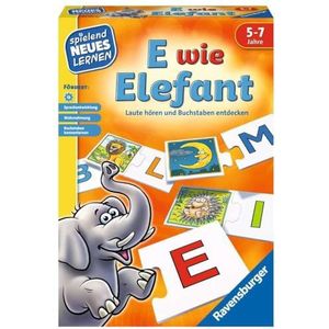E wie Elefant: Laute hören und Buchstaben entdecken / 31 Buchstaben / 57 Bilderkarten / 1 Anlauttabelle / 1 Spielanleitung