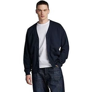 G-STAR RAW Heren Essential Cardigan Relaxed Sweater, Blauw (Salute D395-C742), XL, Blauw (Salute D395-c742), XL