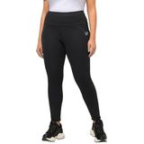 Ulla Popken - Dameslegging - Zwart - Hoge Taille - Imitatiebont Voering - Extra Warm