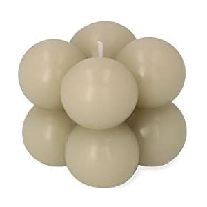HOMLA - Bubble kaars Vegan - decoratieve esthetische kaarsen - bubble Candle - esthetische kamerdecoratie - kubus kaars - 6x6 cm - beige