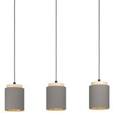 EGLO Albariza hanglamp, 3-vlammig hanglamp, vintage, modern, hanglamp van staal, woonkamerlamp hangend met E27 fitting