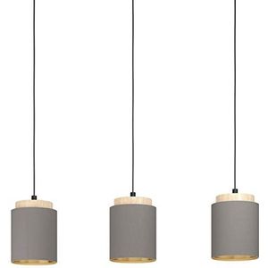 EGLO Albariza hanglamp, 3-vlammig hanglamp, vintage, modern, hanglamp van staal, woonkamerlamp hangend met E27 fitting