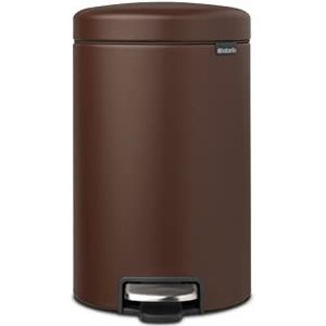 Brabantia NewIcon Prullenbak, Kunststof Binnenemmer, Mineral Cosy Brown, 12 Liter