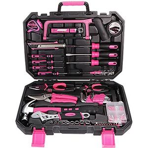 SIXTOL Home Pink 128 Gereedschapsset in koffer, voor thuisgebruik