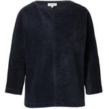 s.Oliver - Sweatshirt - Marine - Corduroy - Losse Pasvorm - Driekwart Mouw