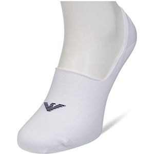 Emporio Armani 3-pack onzichtbare sokken voor heren, Kleur: wit, Small-Medium