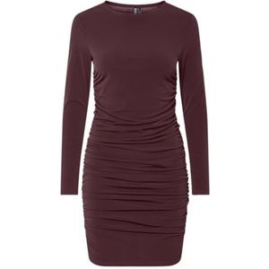 PIECES Pcmadison Ls Ruching Dress JRS Noos Bc, tawny port, M