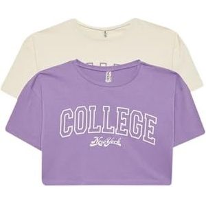 DeFacto T-shirt voor meisjes, ecru, 6-7 Jaar