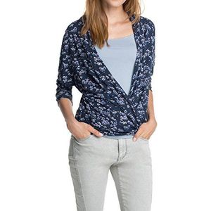 Esprit Damesshirt met lange mouwen met wikkeleffect en mooi patroon